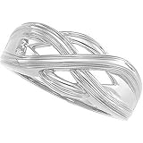 14K White Gold Woven Design Fashion Ring