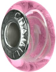 Authentic Chamilia Murano Glass Charm "Light Pink Swirl" O-11 (RETIRED)