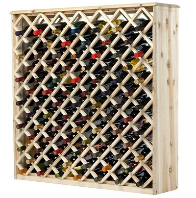 85 Bottles Lattice Pine Wine Rack
