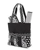 Quilted Patchwork Monogrammed Black/white 3pc Diaper Tote Bag