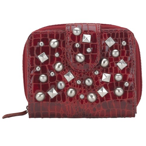 Faux Leather Wallet - Starlight - Berry Red - Lou-ella