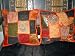 2 Gorgious Orange Black Patch-work Pillow Cushion Covers From India Free Shipping