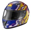 GLX Helmets Blue Dragon Flame Large Youth Full Face Motorcycle Helmet