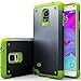 Caseology® Samsung Galaxy Note 4 Case, [Matte Armor] [Black/Lime Green] Duel Layer [ Shock Proof] Impact Resistant Cover