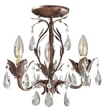 World Imports 81023-62 Bijoux Collection 3-Light Semi-Flush Convertible Chandelier, Weathered Bronze