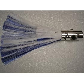 Chrome & Hair Blue and White Saltwater Fishing Lure