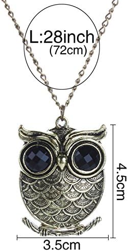 LAM Sue Retro Silver Plated Cute Owl Hollow Pendant Gift Keepsake Necklace Golden