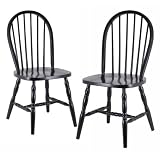 Set Of 2 Windsor Chairs With Curved Legs By Winsome Wood