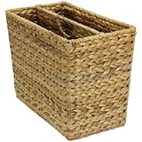 Household Essentials Woven Natural Banana Leafe Side-by-Side Magazine Rack