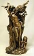 SAINT St SEBASTIAN AND THE ANGEL Real Bronze Powder Cast Statue Sculpture