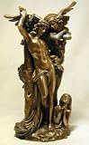 SAINT St SEBASTIAN AND THE ANGEL Real Bronze Powder Cast Statue Sculpture