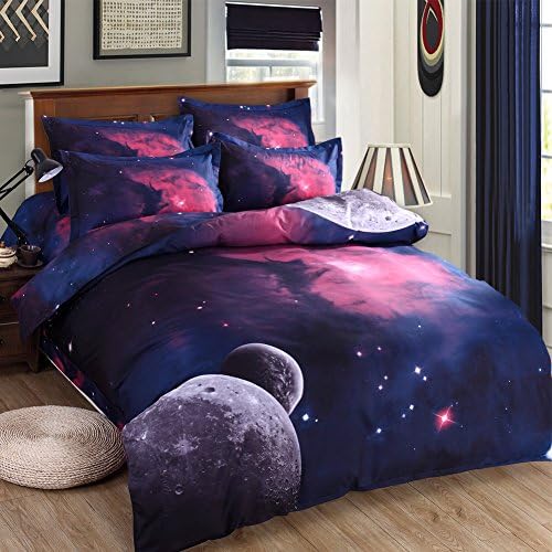 3D print nebula galaxy bedding duvet cover twin size with fitted sheet