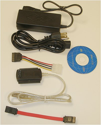 DekCell USB 2.0 to SATA + IDE (2.5, 3.5, 5.25) Cable with Power Adapter