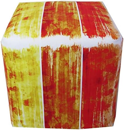 Cube Ottoman 18x18, Colorful Brush Strokes