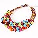 Twist Torsade Layers Colorful Ball Beaded Bib Choker Collar Necklace Earrings