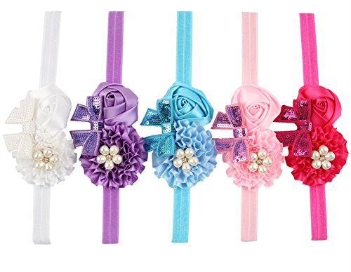 ROEWELL® Baby Headbands /Girl's HeadBand/ Hair Bow Infant Hairband (5 Pack)