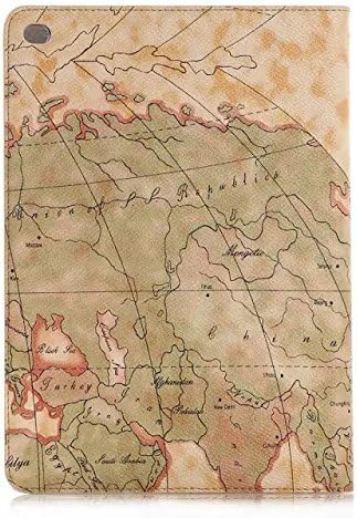 Apple iPad Air2 Folio Case - Fashion World Map Fold Design Smart Cover Case For iPad Air With Stand Function High Quality PU Leather Bag For iPad Air2(iPad 6) - Map Beige