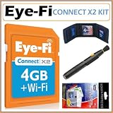 Eye-Fi Connect X2 4 GB Class 6 SDHC Wireless Flash Memory Card EYE-FI-4CN+ Accessory Kit