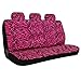 BDK Hot Pink Zebra Seat Covers & Floor Mats Set Fur Print Complete - Full Set, Universal Fit