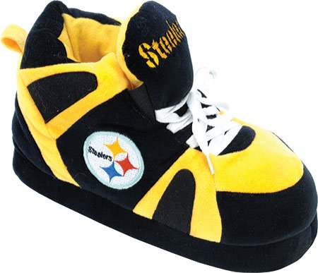 Comfy Feet Men's Pittsburgh Steelers 01 Indoor Slippers,Black/Gold,L M US