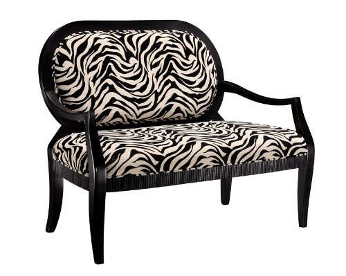 Linon Occasional Love Seat Zebra Print