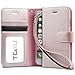 iPhone 8 Case / iPhone 7 Case, TORU Synthetic Leather Wristlet Flip Cover Folio Wallet Case with [Card Slot][ID Holder][Kickstand][Wrist Strap] for iPhone 8 / iPhone 7 - Rose Gold