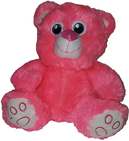 Plush Family's 10 Inch Bright Color Teddy Bear with Great Feeling Fake Fur, (Stuffed Toy) (Pink)