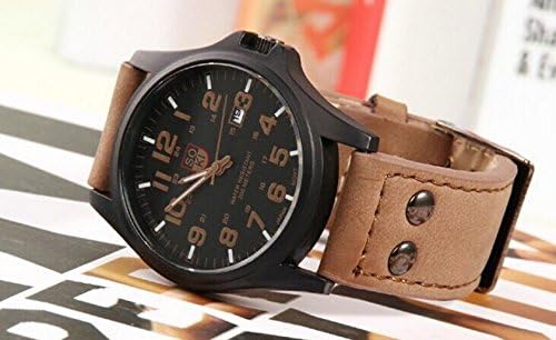 New Men's Business Casual Watch, Watch of Wrist of Waterproof Outdoor Sports Products, Fashionable Brand Table Calendar Brown Color