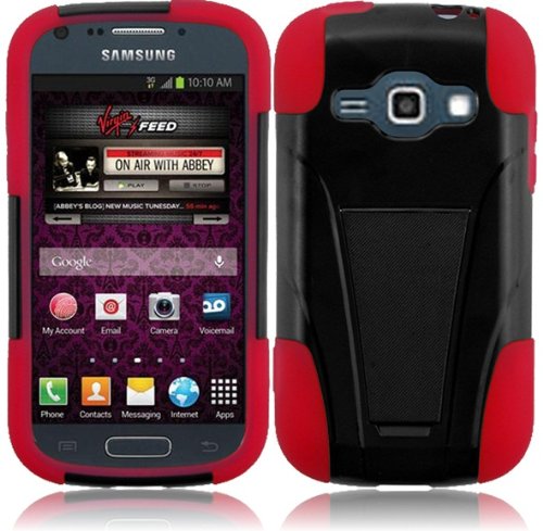For Samsung©Galaxy Ring M840 T-Stand Impact Hybrid Fusion Kickstand Double Layer Cover Case Black/Red