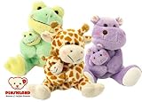 Plushland Plush Toy Animals with Baby Choose From Giraffe - Frog - Hippo