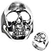 Sterling Silver Skull Ring - 9mm Band Width and 29mm Face Height in Sizes: 9-14