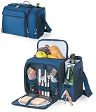 Picnic Time Malibu Shoulder Pack w/ Dlx Picnic Service for 2