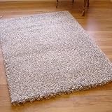 Twilight 39001-6699 Thick Luxurious Shaggy Rug Ivory & Silver Mix