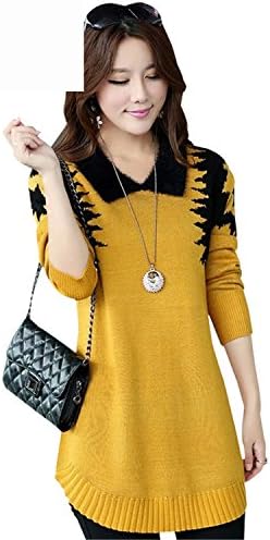 Changde360 Warm Pullover Sweater womens jumpers Autumn / Winter Loose Soft Long sleeve Coat female knitted Fashion Plus size sweaters blackL Soft