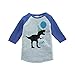 7 ate 9 Apparel Birthday Dinosaur Blue Raglan Tee 4T