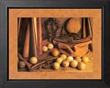 Old Baseball Memorabilia Glove And Bat Picture Framed Art Print