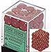 Chessex Dice d6 Sets: Strawberry Speckled - 12mm Six Sided Die (36) Block of Dice