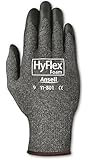 Ansell HyFlex 11-801 Nylon Glove, Black Foam Nitrile Coating, Knit Wrist Cuff, Large, Size 9 (Pack of 12)