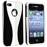 Snap-on Rubber Coated Case for Apple® iPhone® 4 AT&T / Verizon, White / Black