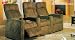 Brown saddle microfiber 3 seater home theater seating group with recliners