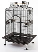 Extra Large Open Play Top Bird Parrot Wrought Iron Cage - 32