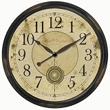 buy cheap price Timepiece Large Distressed Wall Clock With Pendulum, WALL, DSTRSD RESIN