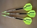 3 Stück Soft-Dartpfeile Silberpfeil mit Pentathlon Fly 17 gramm gelb Dartset_01_01