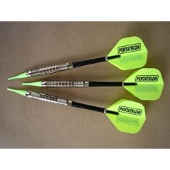 3 St�ck Soft-Dartpfeile Silberpfeil mit Pentathlon Fly 17 gramm gelb Dartset_01_01
