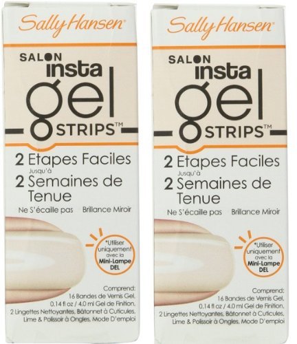 (Pack of 2) Sally Hansen Salon Insta Gel Strips,Sheer Ecstasy , 16 Polish Strips