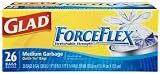 Glad ForceFlex Garbage Bags, Quick-Tie, 8 Gallon, 26-Count Boxes (Pack of 12)