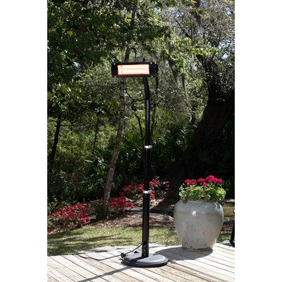 Fire Sense Telescoping Infrared Indoor/Outdoor Heater with Offset Pole Mount, Black