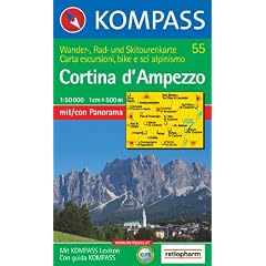 Cortina d' Ampezzo: Wander-, Rad- und Skitourenkarte mit Panorama. Carta escursioni, bike e sci alpinismo. GPS-genau. 1:50.000