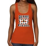 NCAA Mercer Bears Ladies Argyle Girl Junior's Ribbed Tank Top - Orange