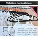 50 Ultra Thin Velvety Smooth Space Saving Hangers